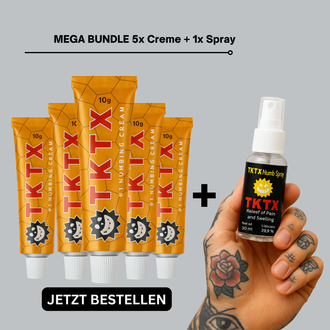 TKTX Mega Bundle: 1x Spray + 5x Creme (Gold)
