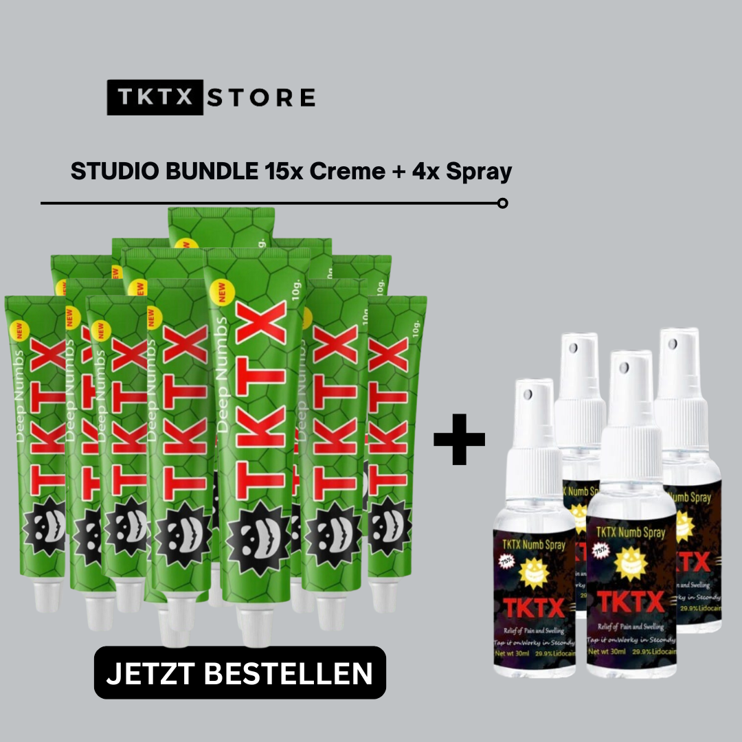 TKTX Studio Bundle: 4x Sprays + 15x Cremes (Grün)